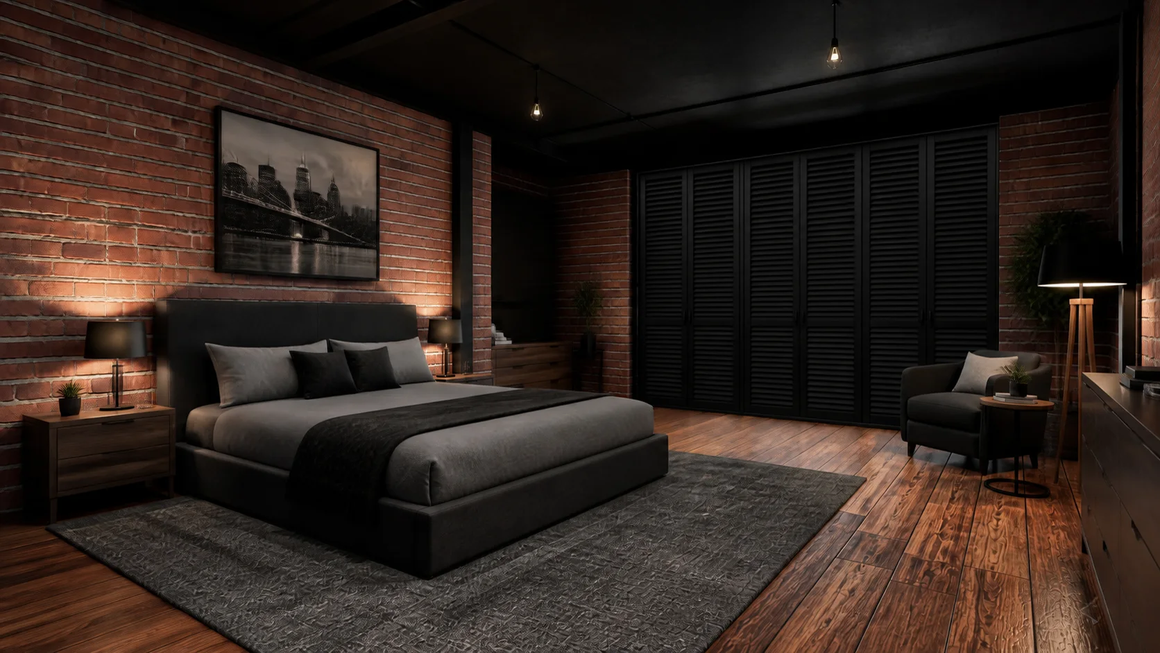 Loft en briques entièrement créé en 3D