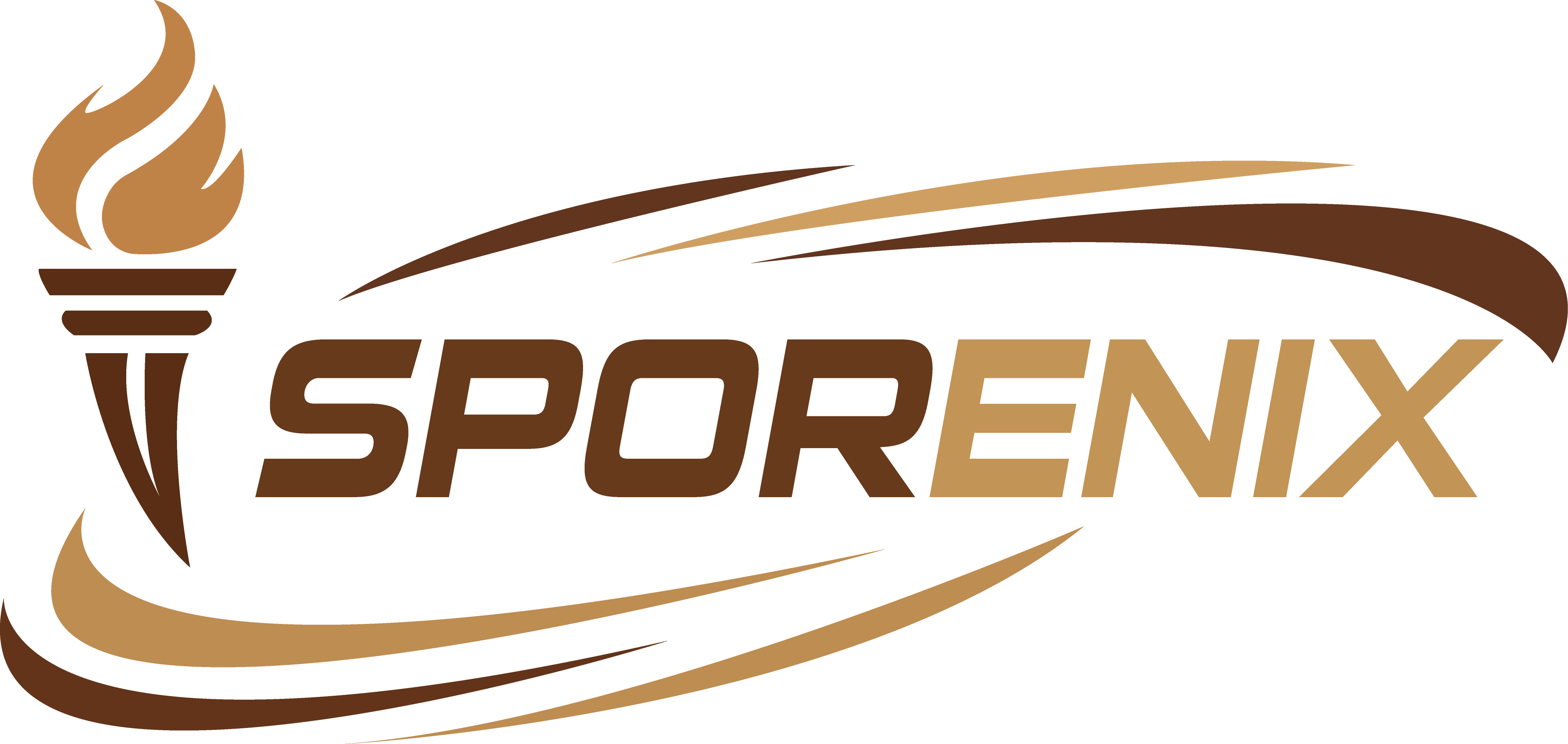 Logotype Sporenix aux formes sportives et cuivrées